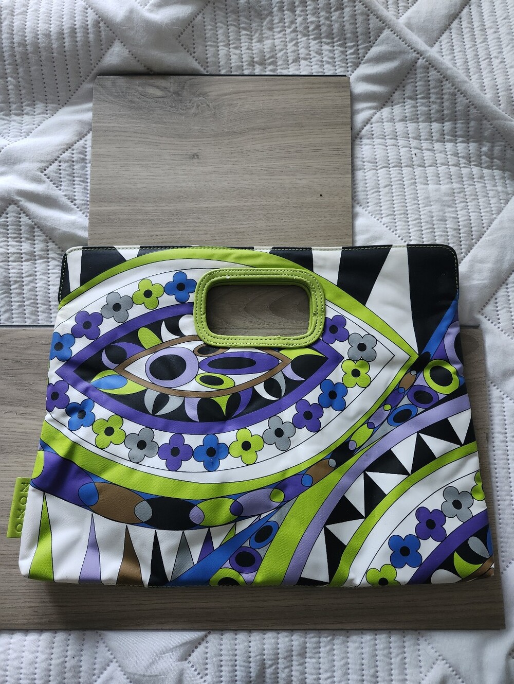 Xoxo Vibrant Multicolor Floral Graphic Tote Clutch Y2K